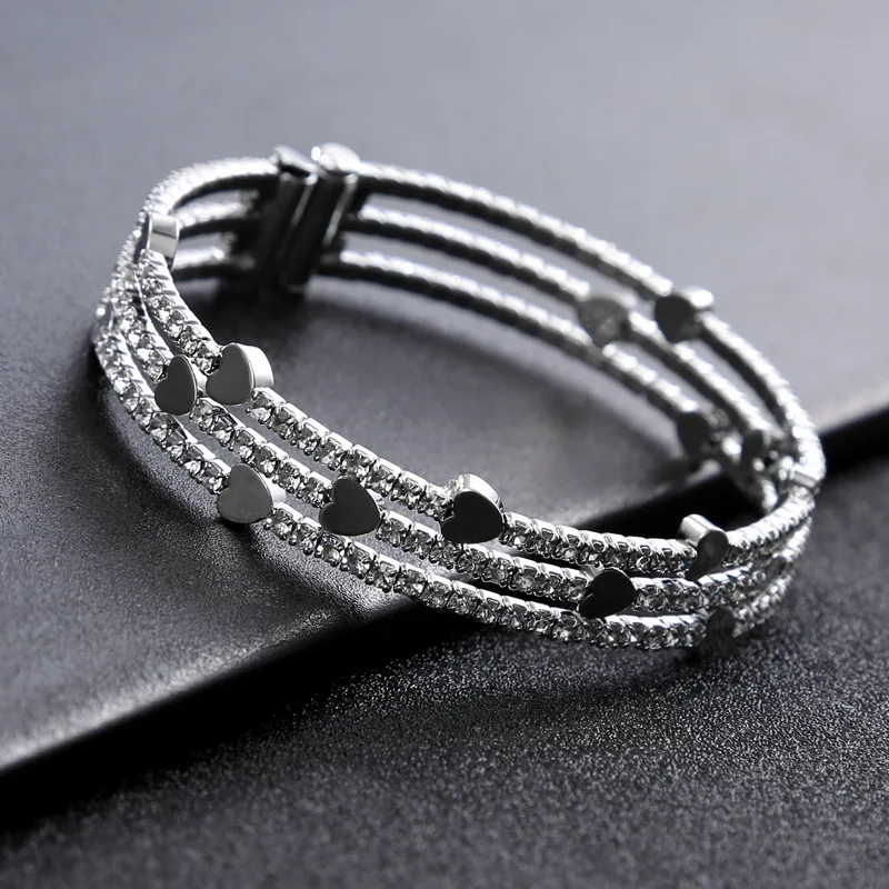 Новинка 2020 модный Простой Прозрачный многослойный браслет с кристаллами для