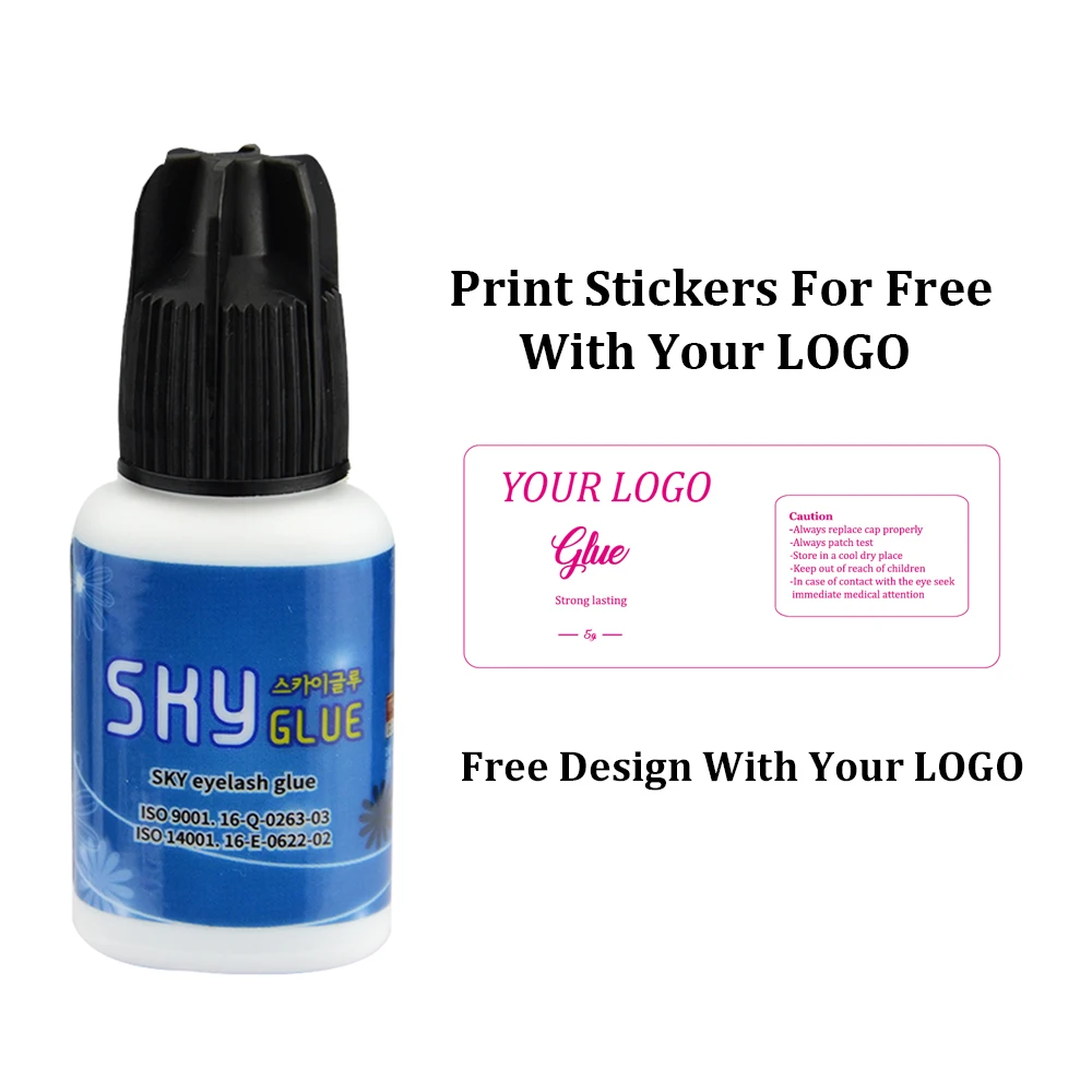 Professional Glue For Eyelash Extension Free Design Customize Stickers With Your LOGO 2-3s Dry Non-irritating Last For 6-7 Weeks