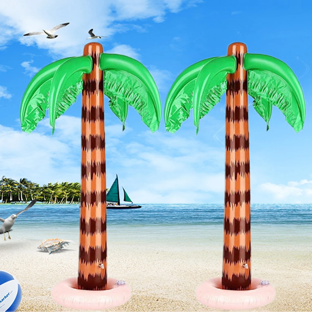 

2x90 см надувная Кокосовая пальма вода Гавайская пляжная вечевечерние НКА бассейн украшения Надувное кокосовое дерево морской фото реквизит