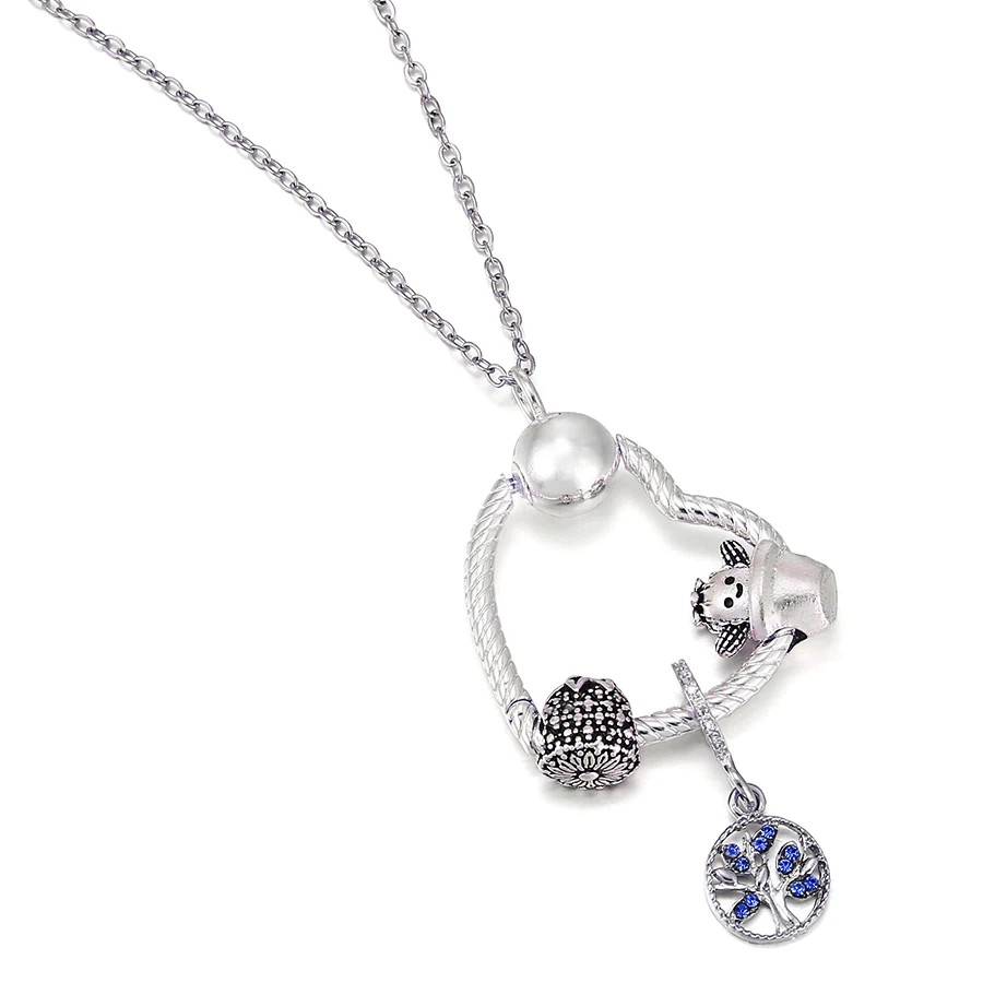 Женское колье с подвеской в виде сердца серебряного цвета | Украшения и