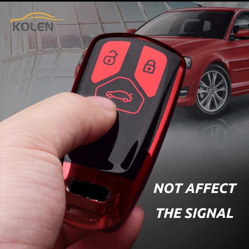 

Soft TPU Car Remote Key Case Cover Fob For Audi A1 A4 A5 A6 Q3 Q5 Q7 TT TTS S7 C7 B9 8V 8S Holder Shell Protection Accessories