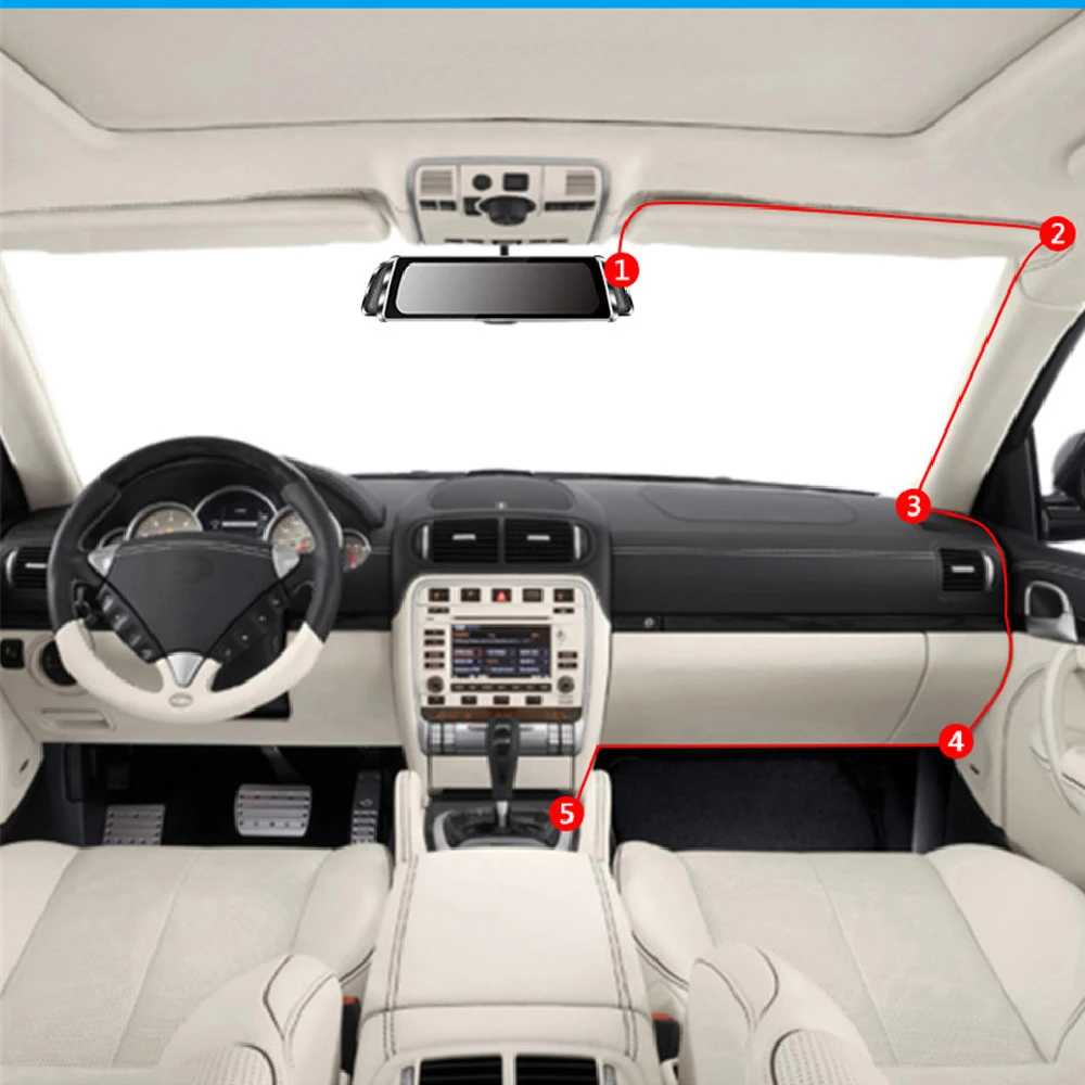 10-inch Full-screen Rearview Camera Streaming Media Rear View Mirror Dashcam Front 1296 After 1080P HD Car Dual X8 | Автомобили и