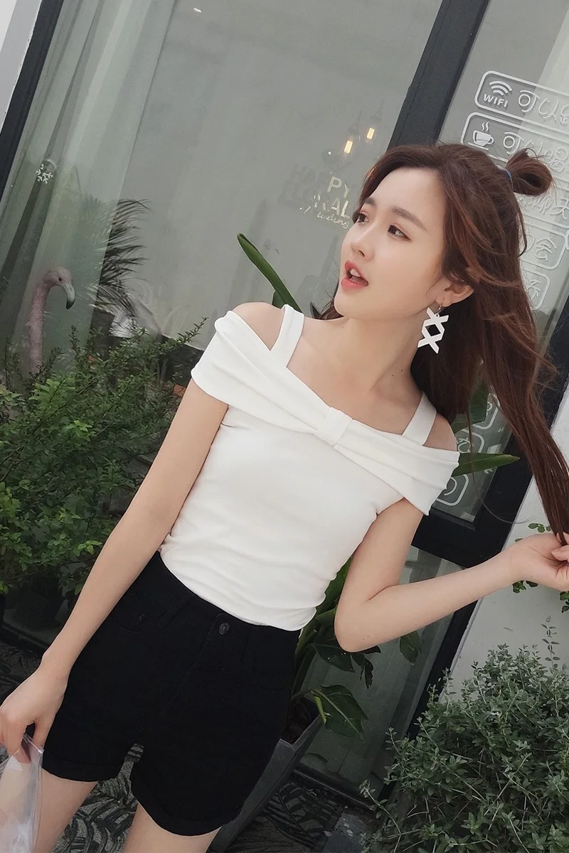 COIGARSAM Сексуальная Блузка с оборками женская летняя блузка без рукавов вырезом