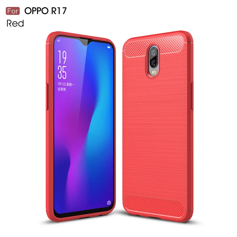 

For OPPO R17 Cases Cover Shockproof Soft TPU Brushed Back Case For OPPO R17 R 17 Phone Cover Shells 6.4