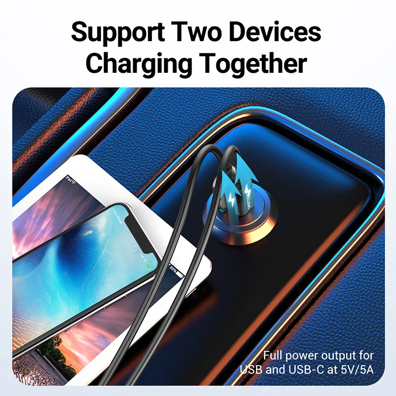 Vention Quick Charge 4 0 3 USB Автомобильное зарядное устройство QC4.0 QC3.0 SCP 5A Type C PD быстрое