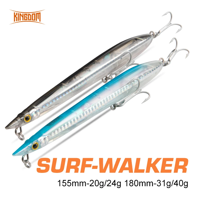 

Kingdom Surf-Walker Floating Fishing Lures 155mm 180mm Sinking Pencil Artificial Plastic Hard Baits Wobblers For Pike Crankbait