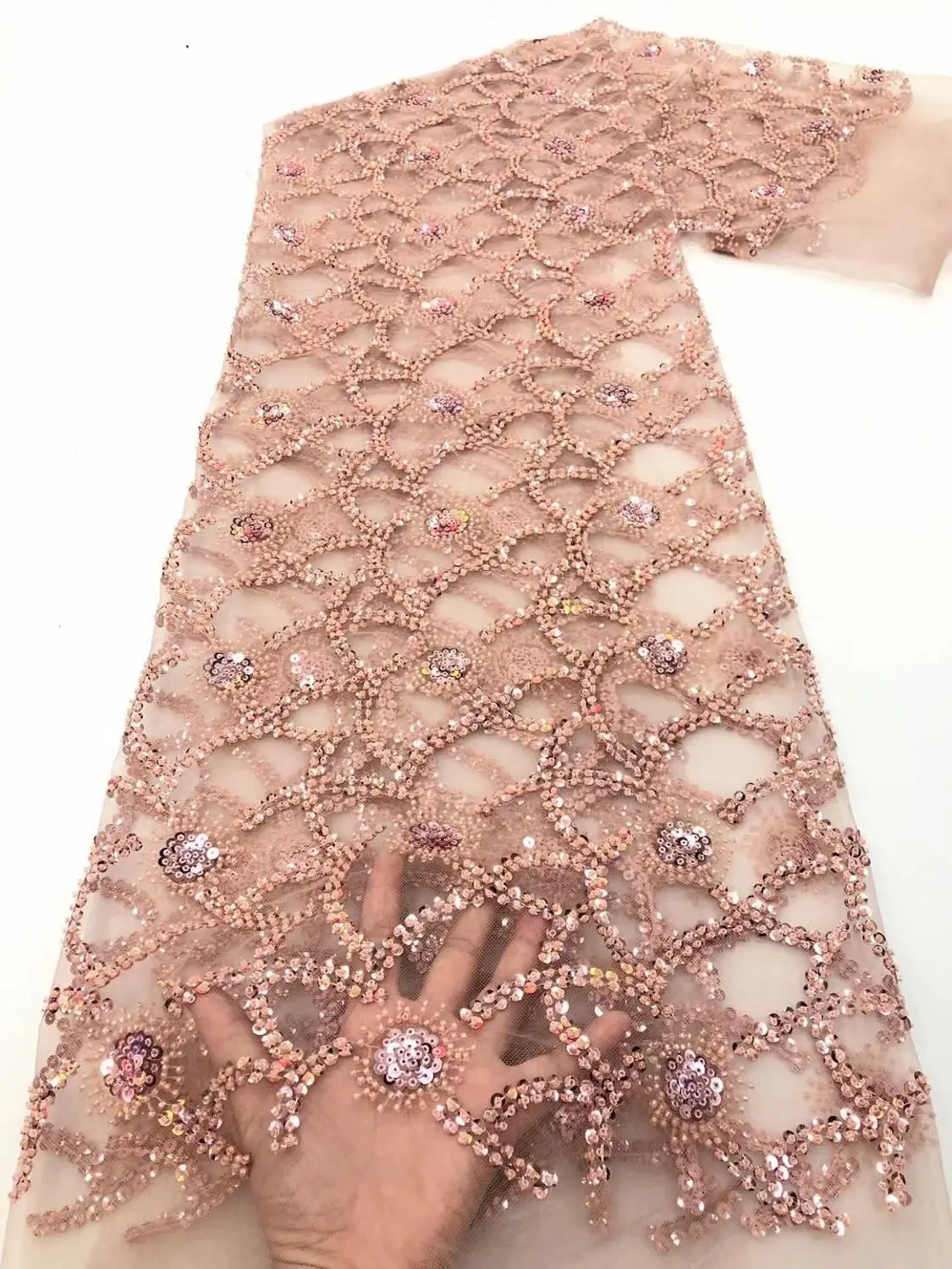 

Top Quality Sequence Swiss Voile Organza Bridal Party Nigeria French Net Africa Mesh Tulle Sequins Beaded Lace Embroidery Fabric
