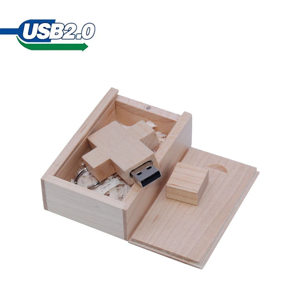 

High Speed Usb 2.0 Flash Drive wooden + box Pen Drive 128GB 64GB 32GB 16GB 8GB Pendrive USB Memory Stick(over 10pcs free logo)