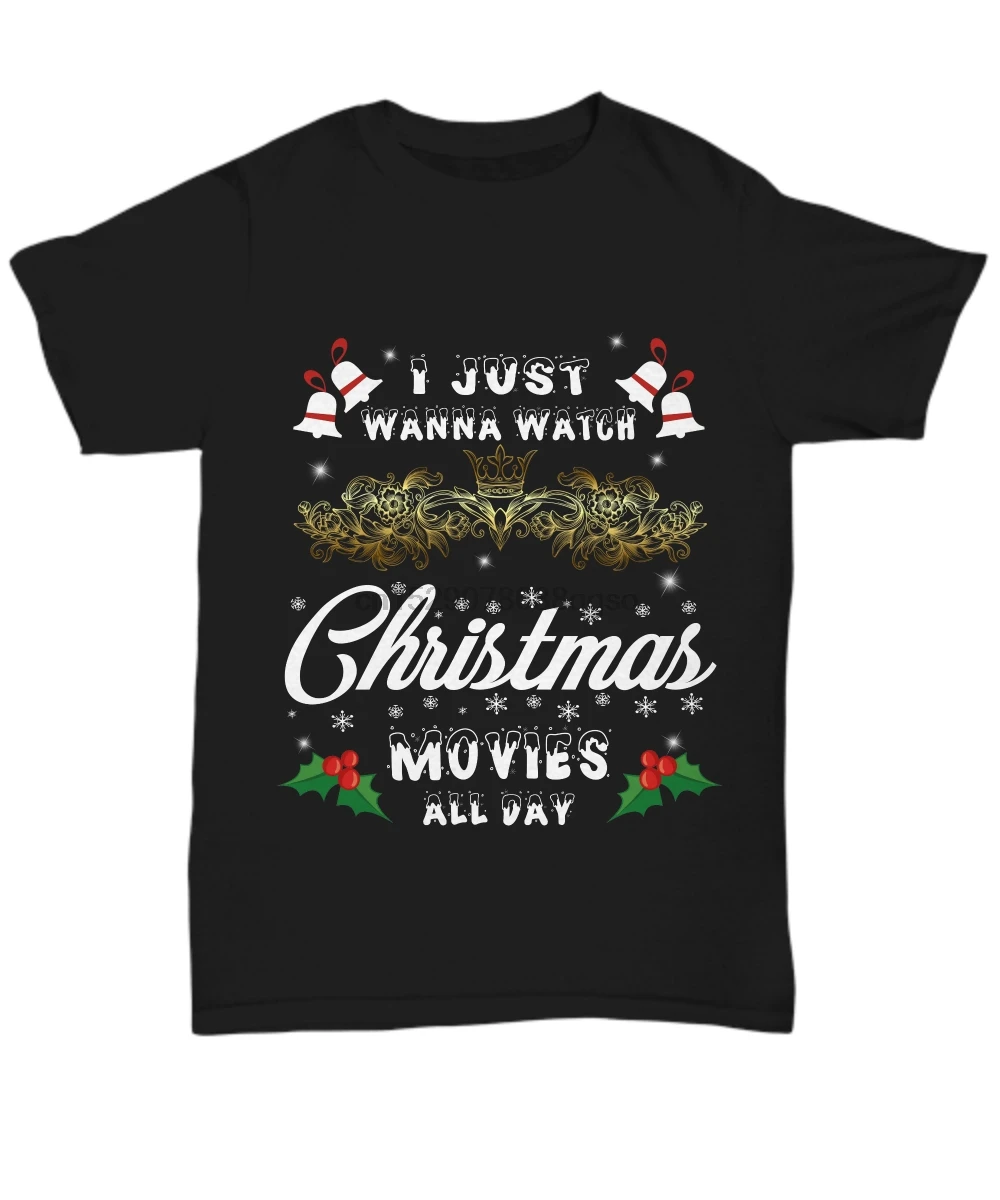 Женская футболка с надписью I Wanna Watch Christmas Movies забавная Merry Xmas модная повседневная