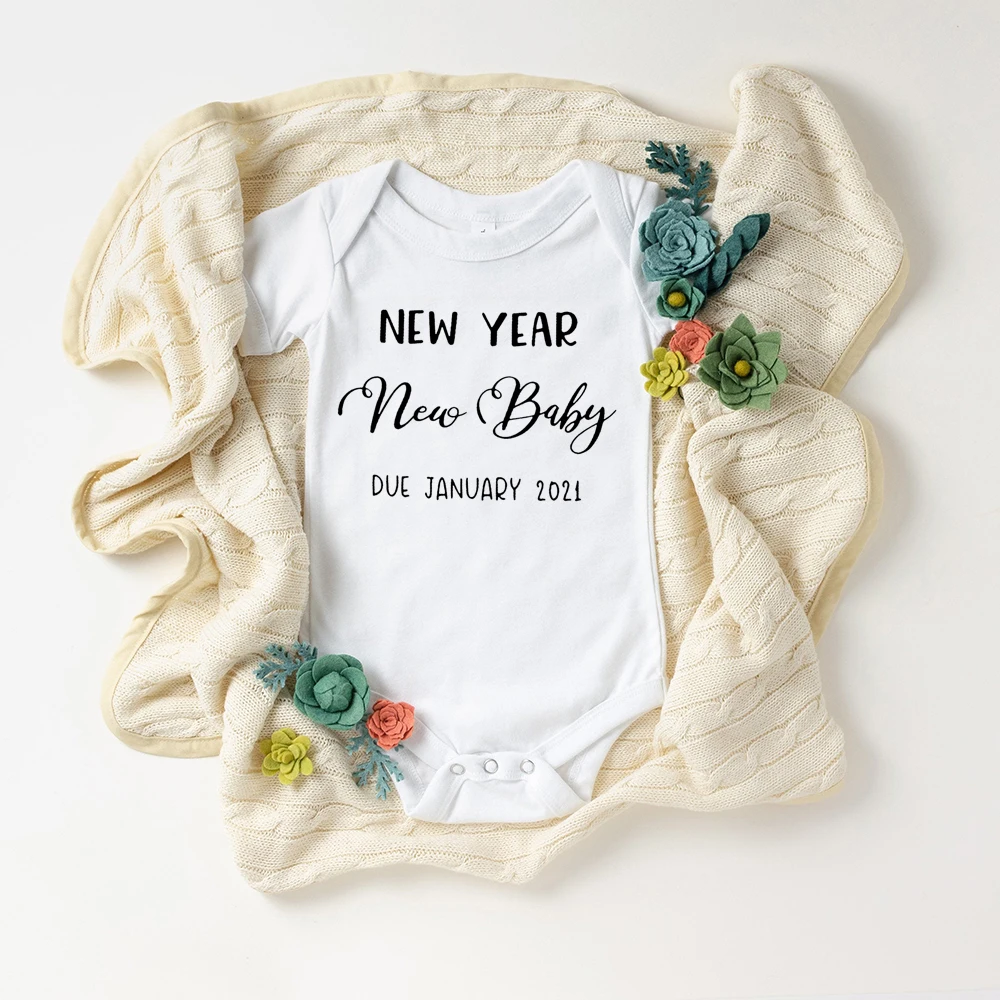 

New Year New Baby 2021 Body Romper Infant Newborn Girls Boys Short Sleeve Letter Print Romper Casual Clothes New Year Baby Shirt