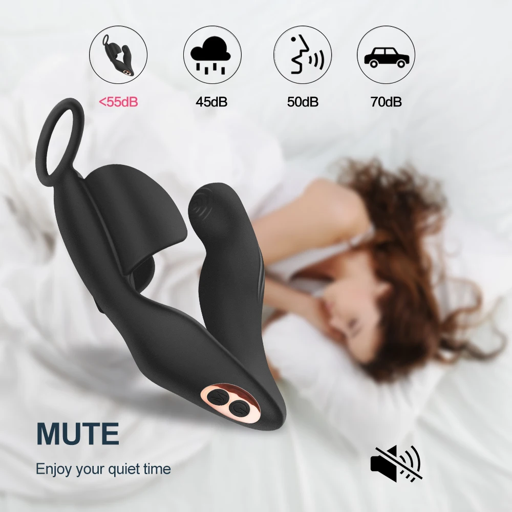 Мужской Вибратор для массажа простаты Анальная пробка Силиконовый