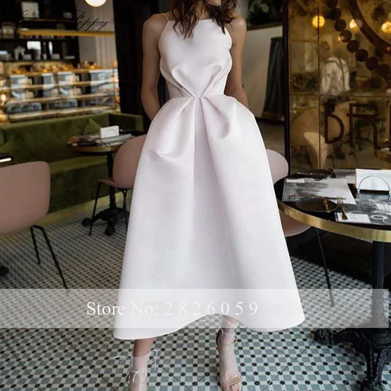 Платье Свадебное ТРАПЕЦИЕВИДНОЕ на тонких бретельках без рукавов с карманами |