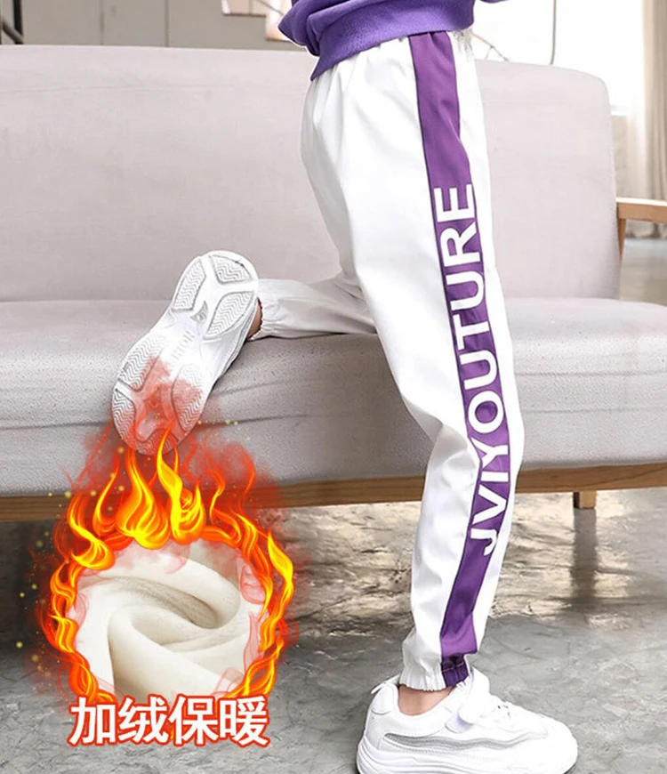 velvet white Детская Одежда для танцев в стиле хип-хоп для девочек; брюки для бега; брюки для детей; уличная одежда для школьников; спортивные штаны-шаровары в полоску; Новинка - Color: velvet white