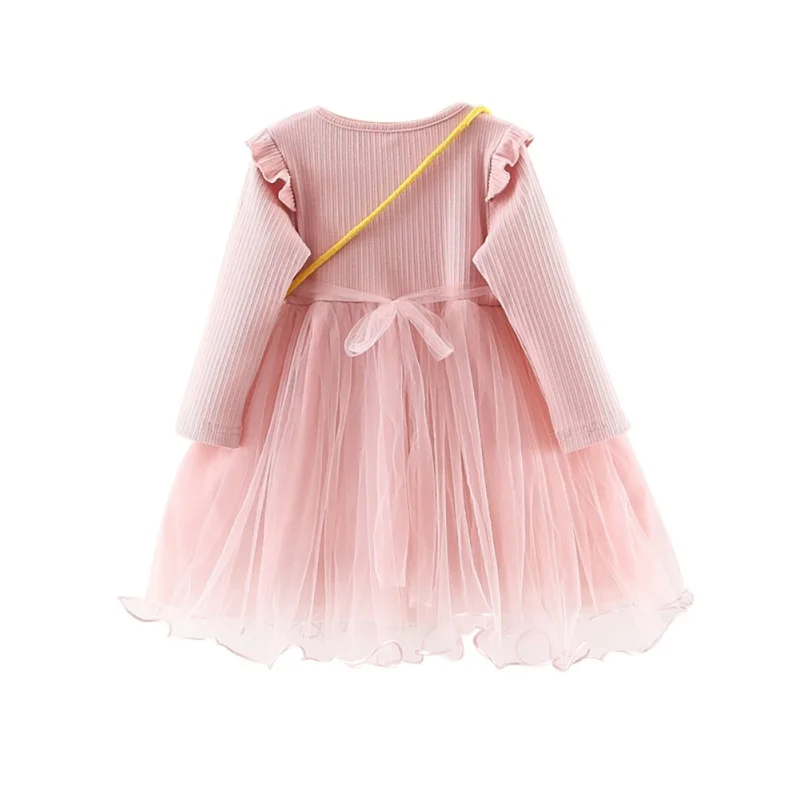 Детская одежда для девочек новые весенние платья сетчатые Лоскутные Платья с