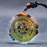 om symbol orgonite energy pendant necklace natural crystal chakra orgon energizing necklaces absorbs negative healing jewelry