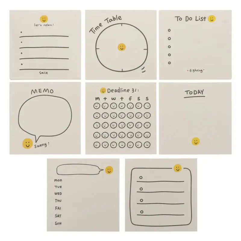 

1 Set/320pcs Lovely Printed Self-Sticky Pads Sticky Memo Distinctive Note Pads