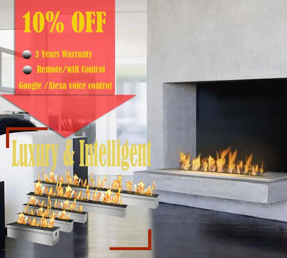 on sale 48 inch indoor gel fireplaces wifi remote ethanol burner insert