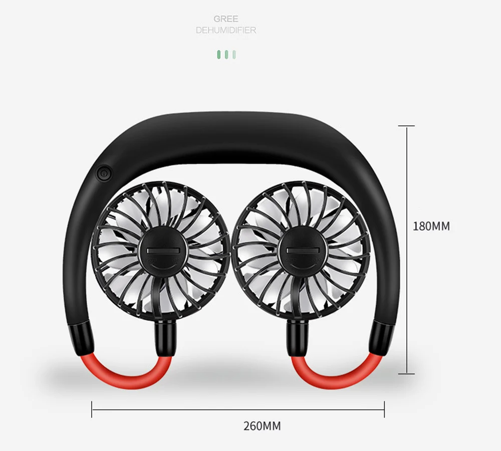 

Qualitell Portable Mini Neck Fan Rechargeable Battery Small Desk Fans Handheld Air Cooler Hanging Sport Fan For Summer Outdoor