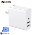 Сетевое зарядное устройство PD + QC 3,0, 60 Вт, USB Type-C