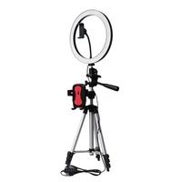mool tripod phone holder clip with led ring light camera photography annular lamp studio ringlight for youtube makeup phone self