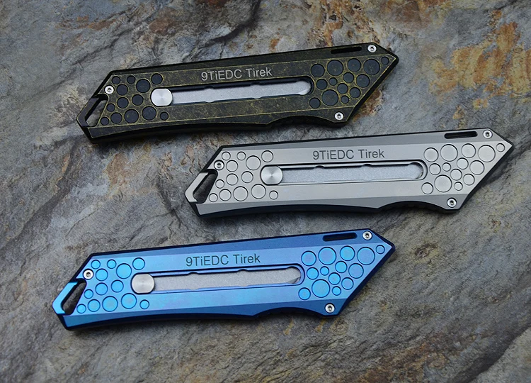9 TiEDC оригинальный Papier tasche messer Titan Griff Tirek edelstahl klinge Rebschnitt Открытый Отдых jagd EDC werkzeuge |