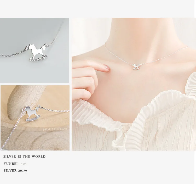 

Ювелирные изделия из стерлингового серебра 925 пробы с милым кулоном темпераментная Студенческая простая цепочка до ключиц ожерелье из троя...