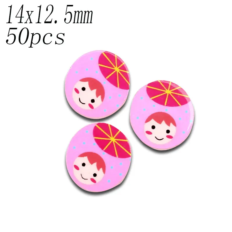 50 шт. Смешанные акриловые значки с героями мультфильмов Kawaii Flatback украшения животных ремесла значок украшения для скрапбукинга Diy аксессуары - Цвет: 14x12.5mm
