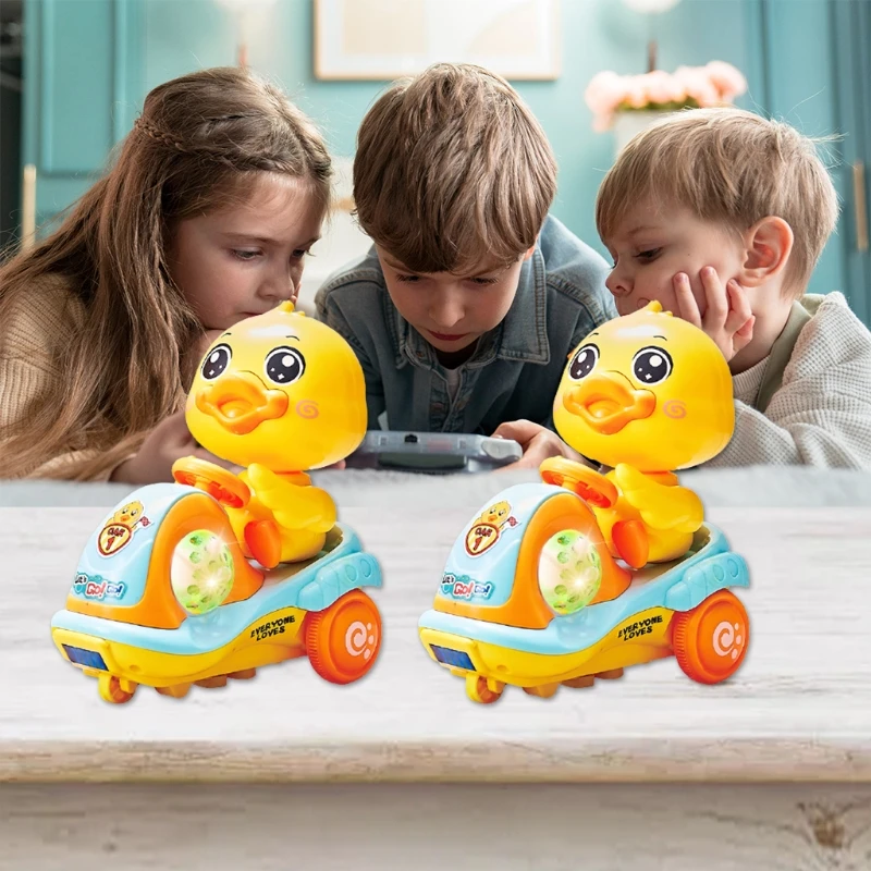 

Electric Swinging Duck Cute Funny Shape Stunt Motorcycle Dazzle Colour Lights Infant Early Crawling Developmental Toys
