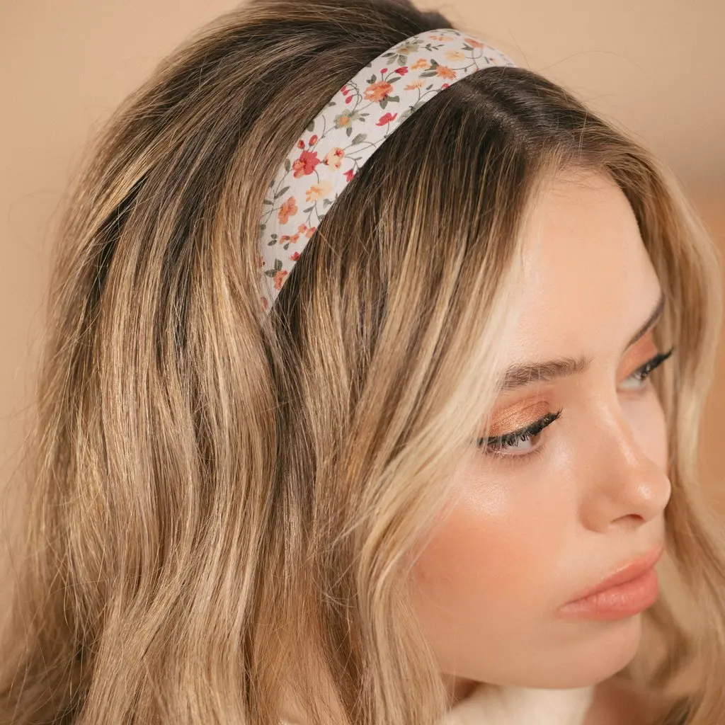 Женская винтажная повязка на голову Diadema Plana с цветочным принтом Простые ретро