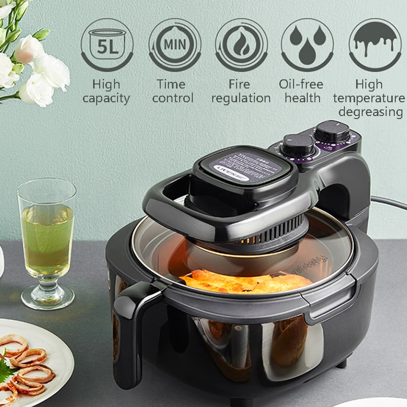 Бытовая электрическая фритюрница 220 В плитка умная без дыма 5 л