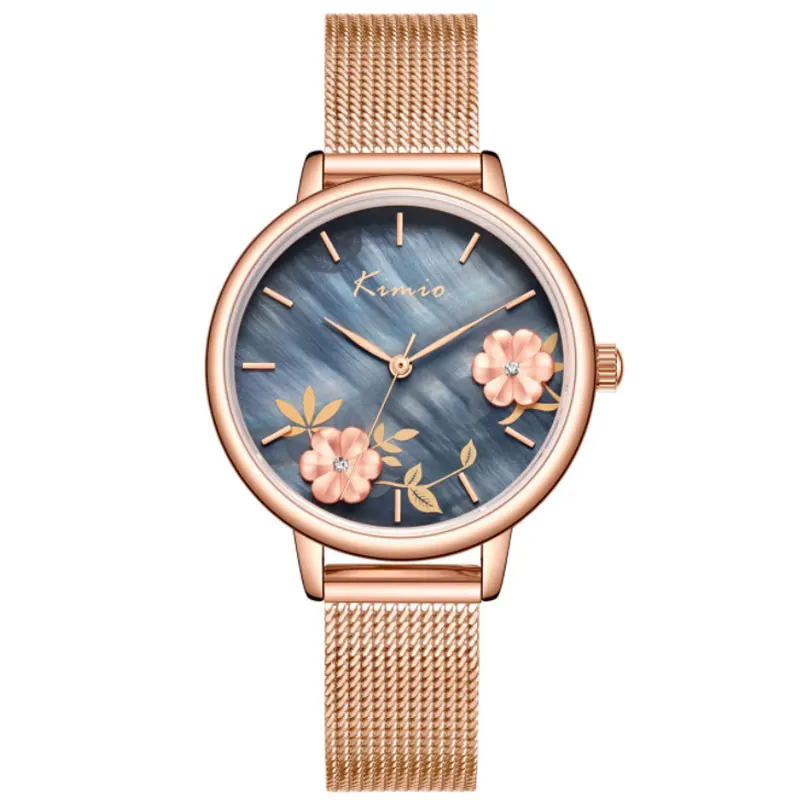 

Women's Watch Fashion French Design Embossed Printed Dial Waterproof Quartz Watch Ladies Girls Watches Clock Relogio Feminino