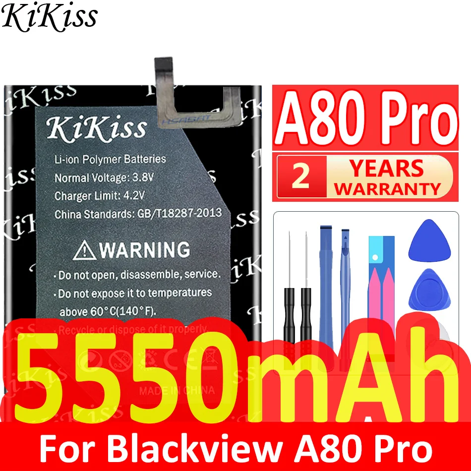 

5550mAh KiKiss Powerful Battery For Blackview A80 Pro/A80 Plus A80Pro Replacement Batteria Rechargeable Li-Ion Batteries