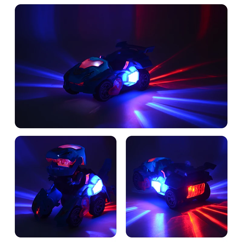 Dropshipping LED Deformation Dinosaur Car Kids Toys Automatic Transform Cars With Light/Music Toy For Children Gift | Игрушки и хобби