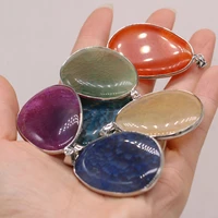 hot selling natural drop shaped dragon pattern agate silver plated pendant diy jewelry accessories 28x42 30x45mm