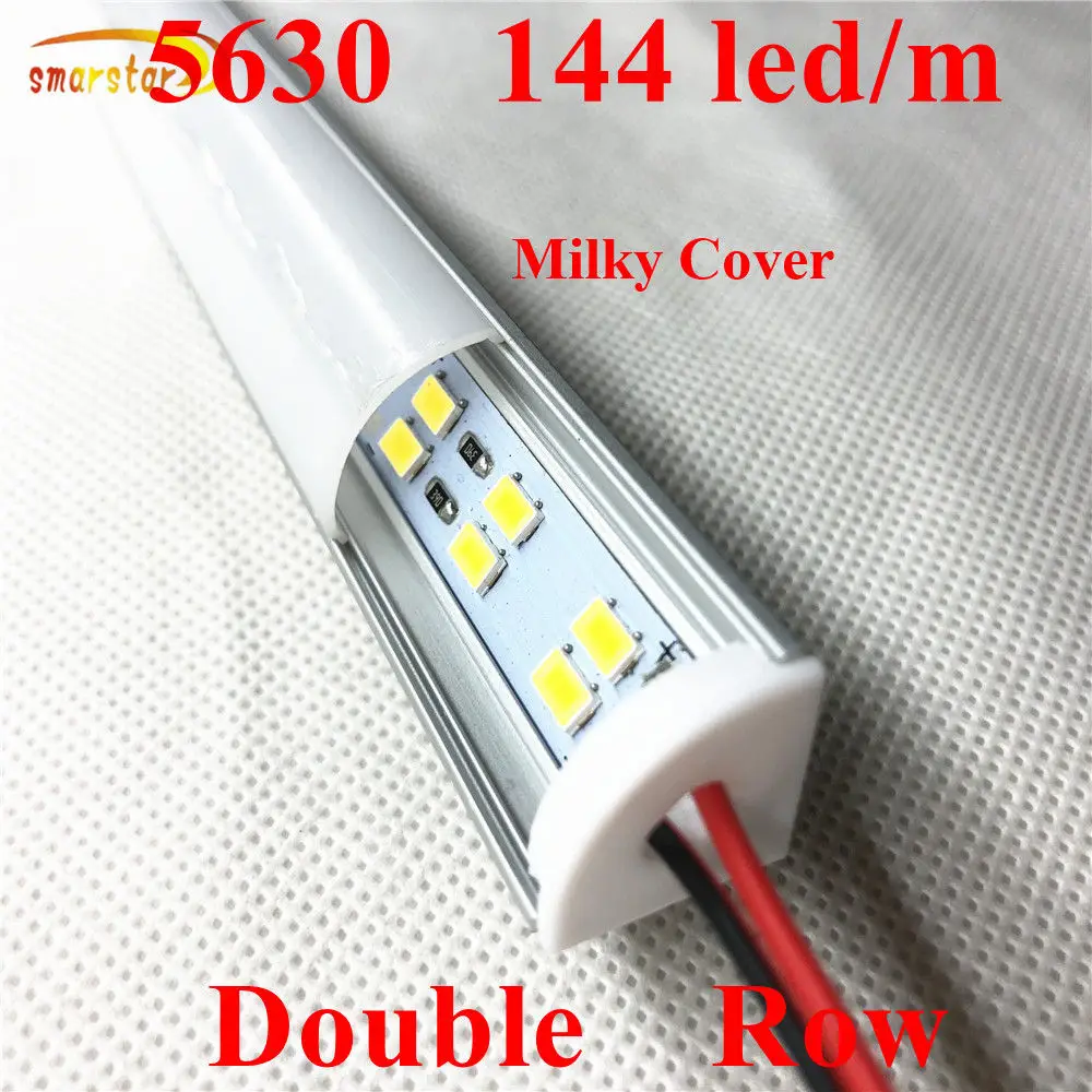 Smarstar 12 V 0 33 м двойной ряд 5630 бар свет углу Алюминий Shell молочно снимите крышку