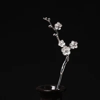 bastiee hanfu hair accessories 925 pure silver chinese hair stick plum blossom flower jewelry luxury hair pin ancient jeweller