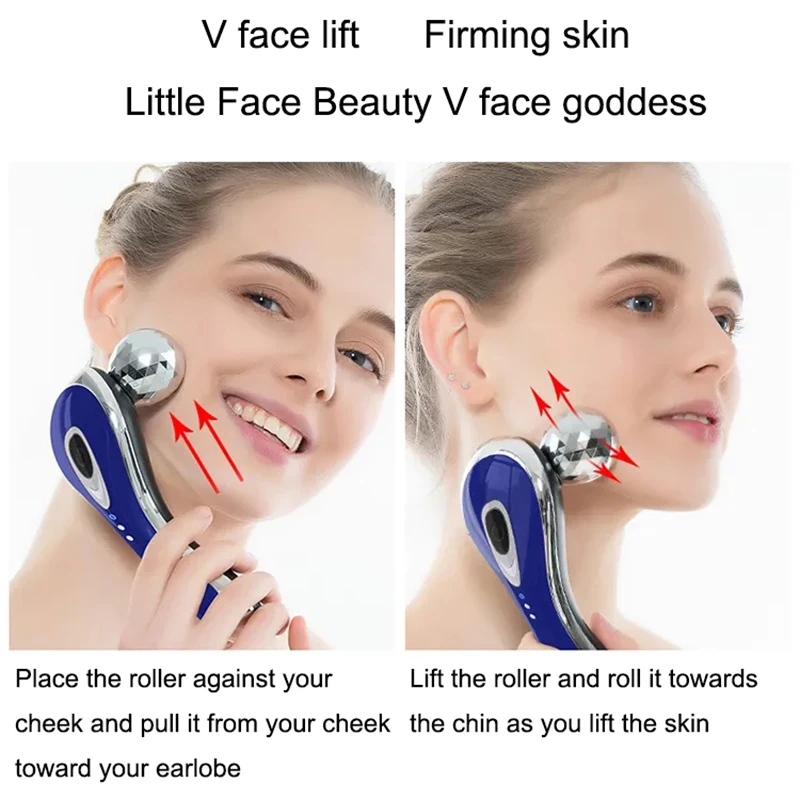 

3D Face-lift Roller Massager electric vibration Facial Tightening Shape Roller Face Lifting Wrinkle Remove Full Body Relax Tools