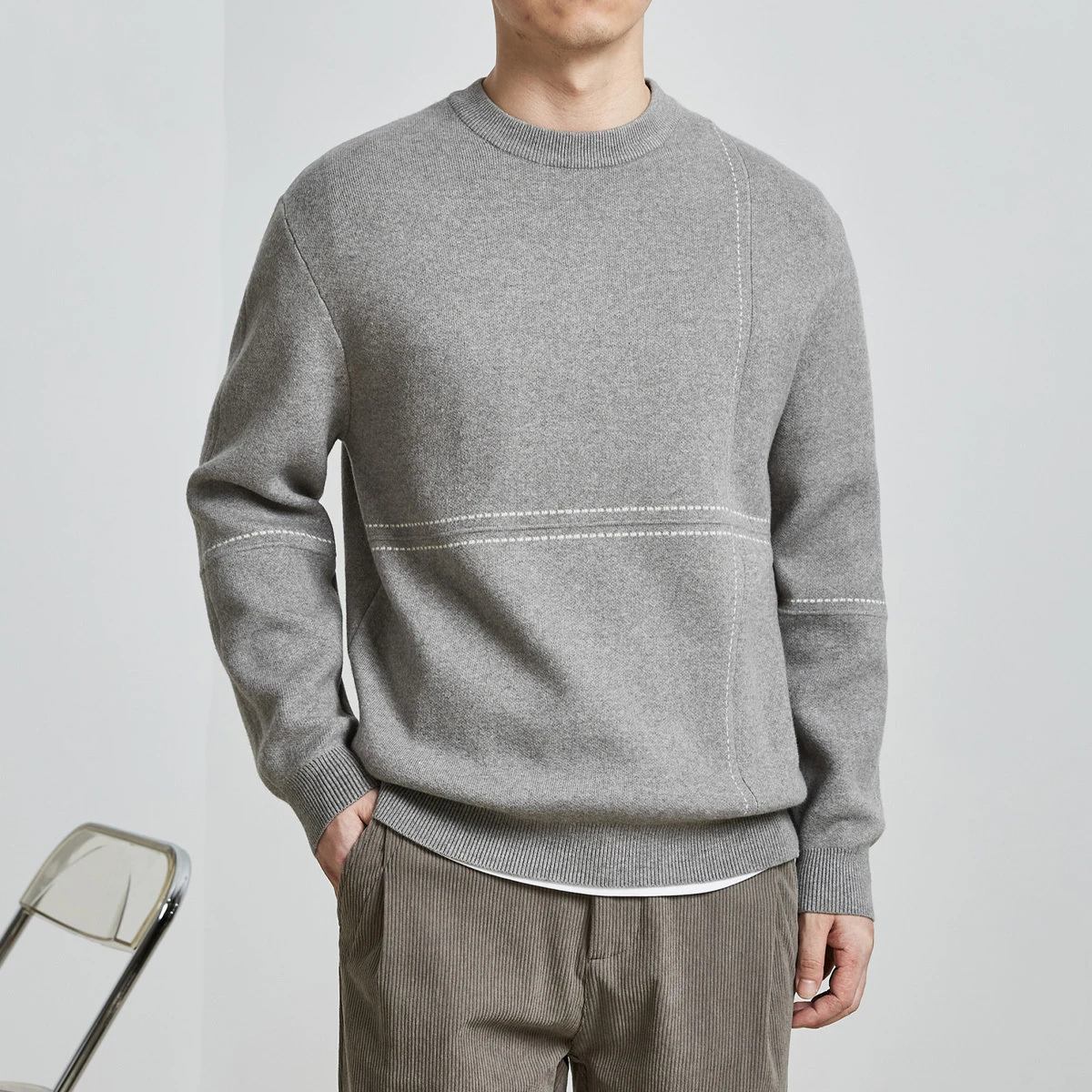 20075 Мужской осенне-зимний вязаный свитер простой уникальный джентльменский