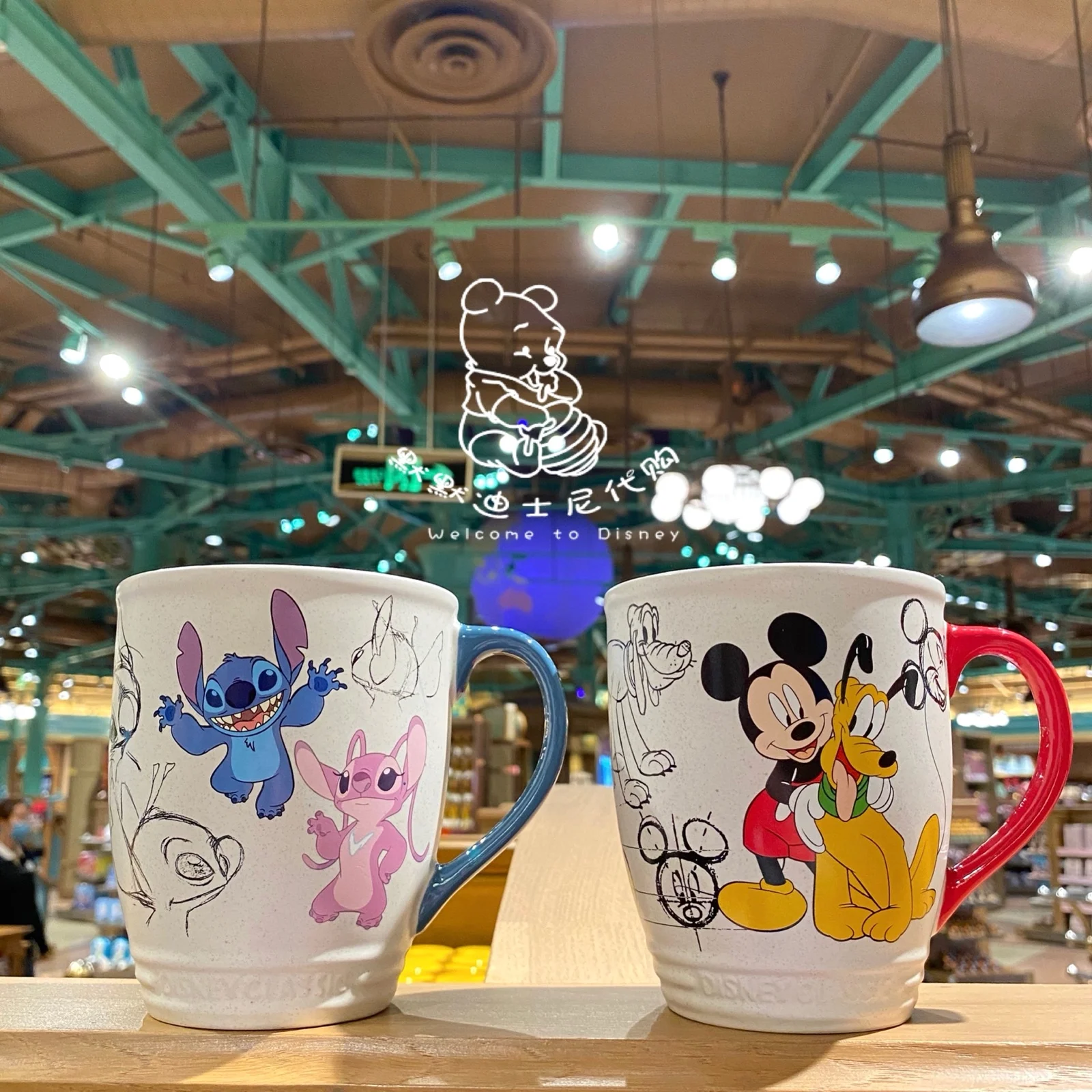 Disney стежка Микки Блуто вручную раскрашенные кружки воды|Кружки| |