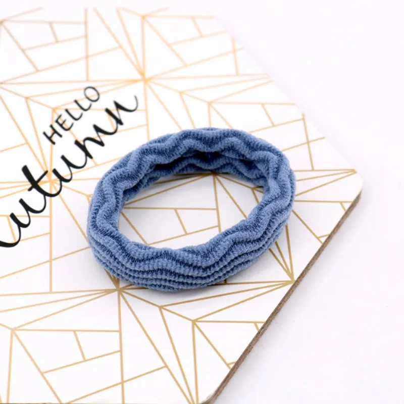 Blue 5Pcs 5 шт., корейская мода, волнистые эластичные резинки для волос, резинки для волос, лента для волос, веревка для женщин, девушек, конский хвост, держатель - Окраска металла: Blue 5Pcs