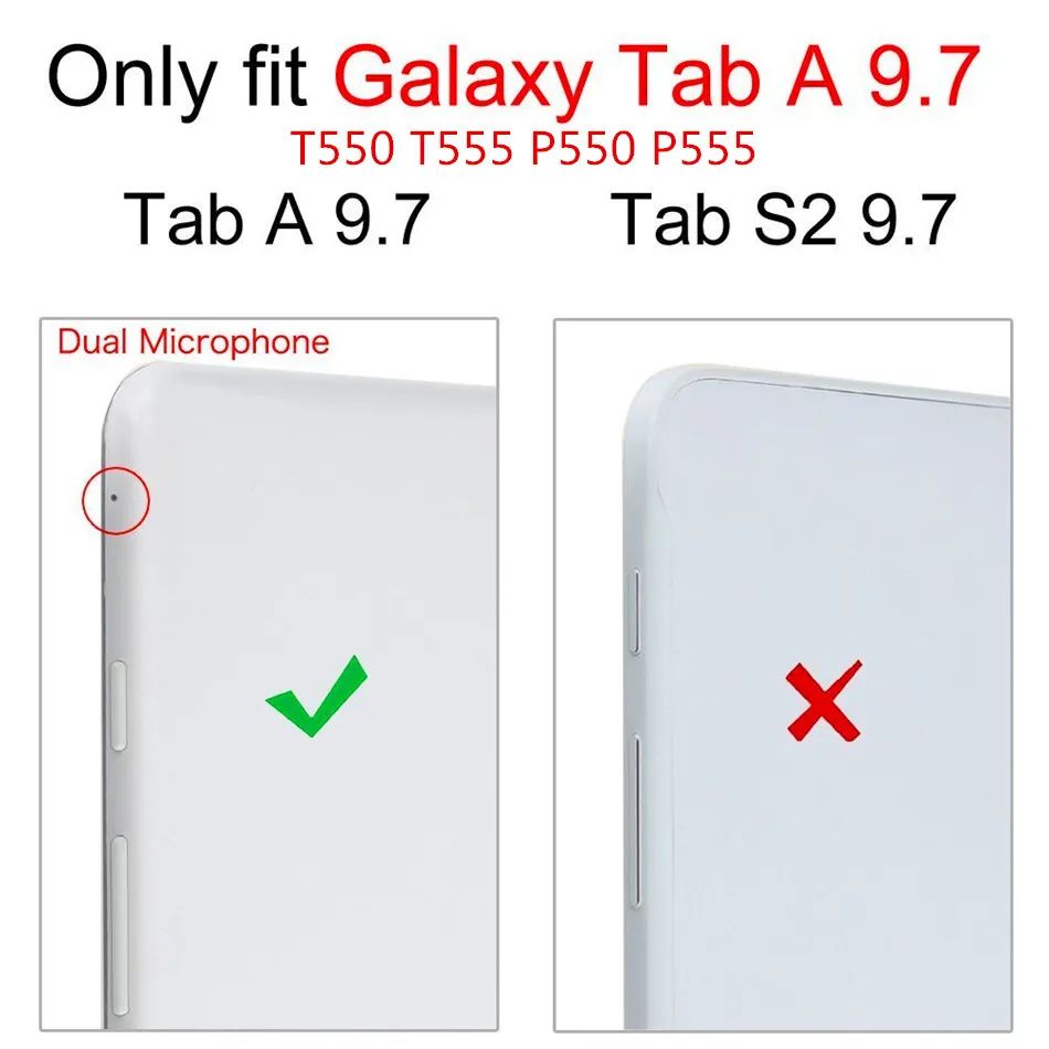 Чехол для Samsung Galaxy Tab A 9 7 кожаный чехол из искусственной кожи SM-T550 T555 SM-P550 P555