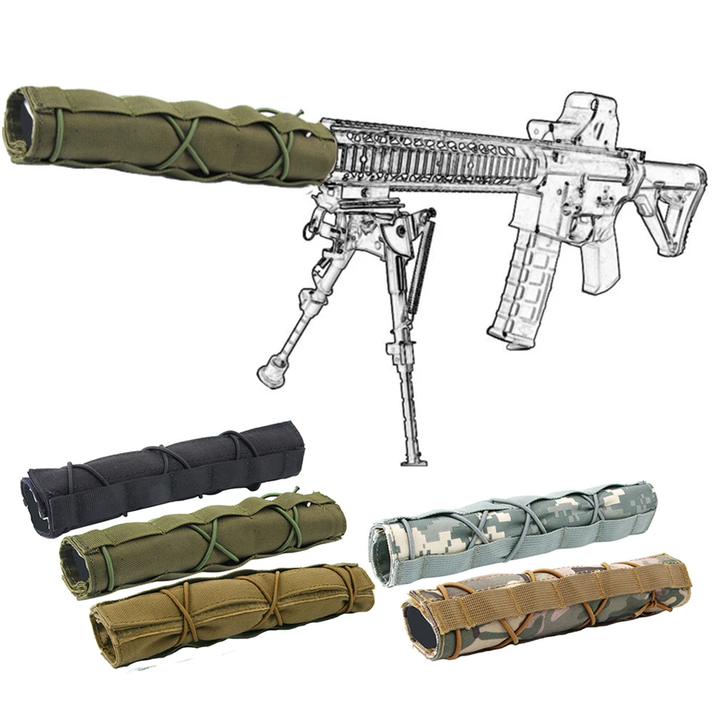 

Портативная камуфляжная трубка, ограничитель, крышка, тепловой щит, снайперская трубка, ремень, крышки, аксессуары для охоты, стрельбы, 22 см