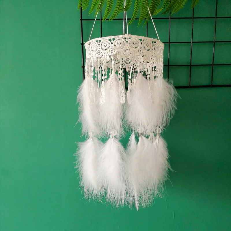 Круглый Ловец снов кулон с колокольчиком ветра перо мини абажур для настольной