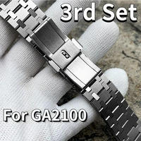 casioak 3th generation ga2100 metal watch strap ga2110 watchband bezel for casio g shock ga 2100 316l stainless steel belt