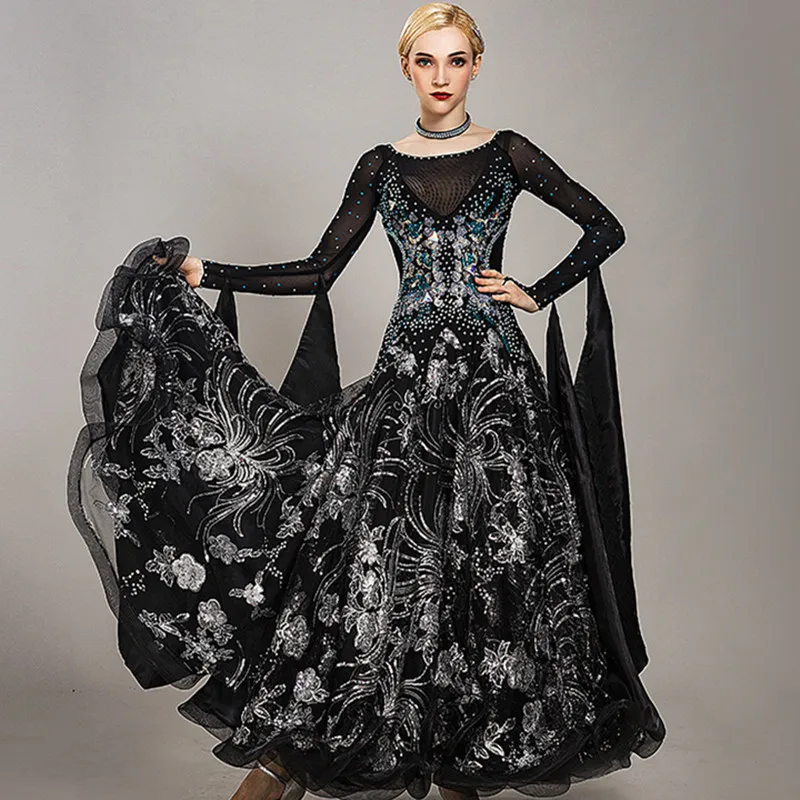 Платье для Бальных соревнований платье стандартных танцев с бахромой латинских