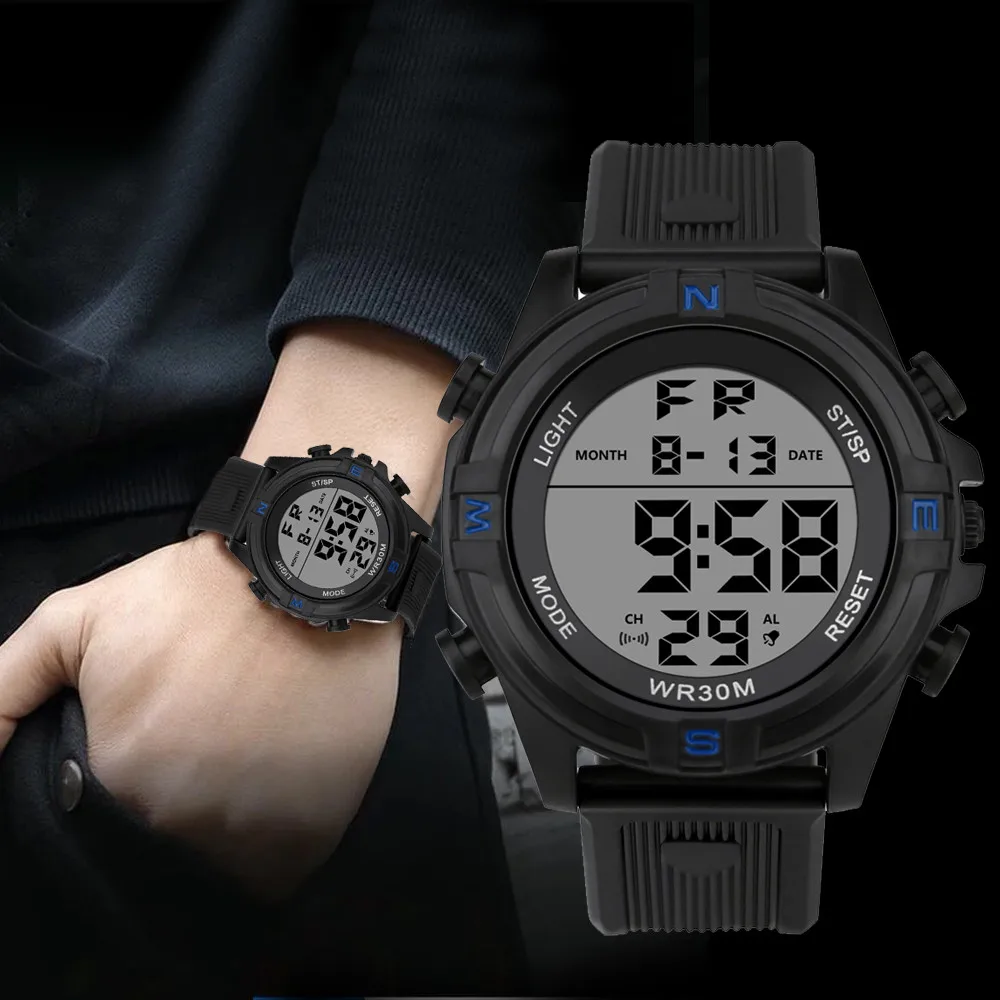 Часы мужские светодиодные цифровые аналоговые спортивные водонепроницаемые