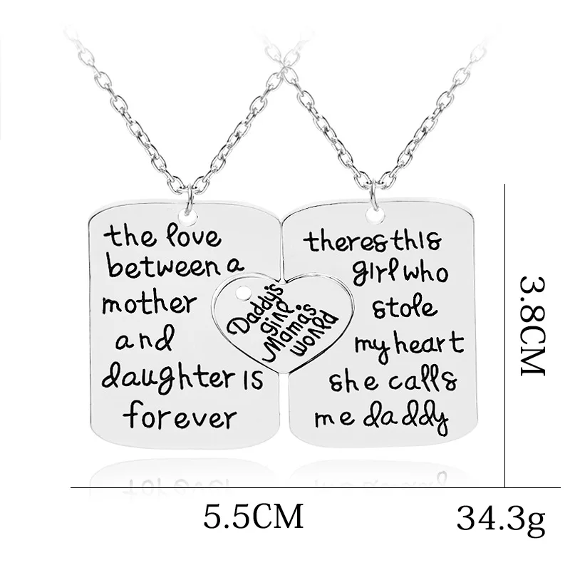 

Ожерелье с сердечками на день матери, отца, 3 шт.