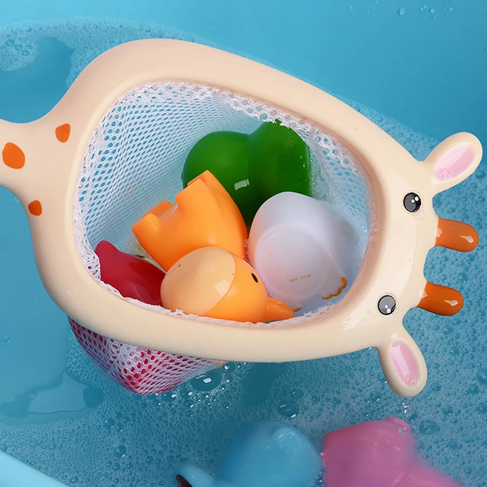 

10pcs Giraffe Animal Floating Net Baby Bath Toys Induction Beach Fishing Water Bathing Swimming Kit Washing Swimming Toddler Toy