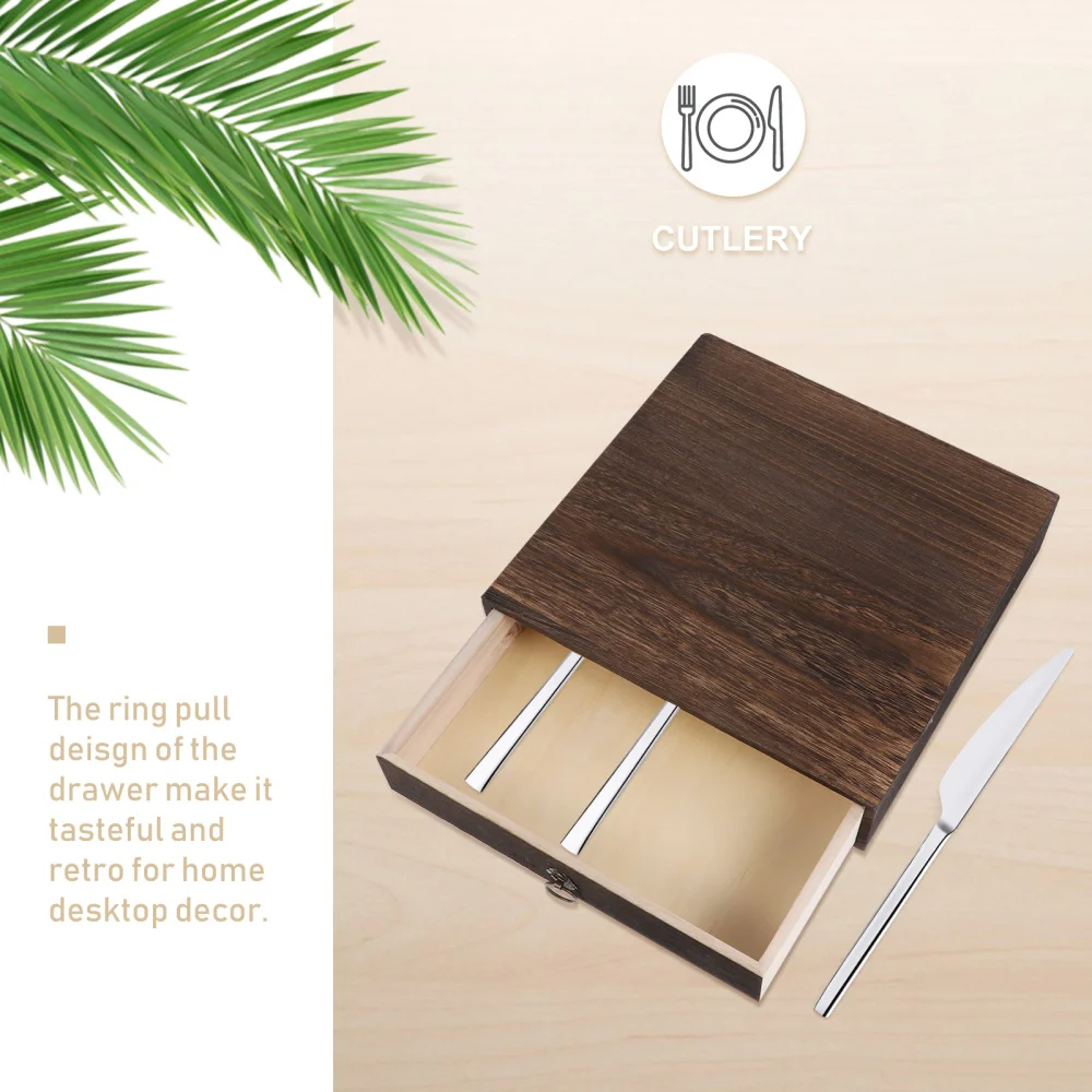 

1Pc Table Drawer Type Box Wood Desk Storage Box Home Sundry Organizer (1 Layer)