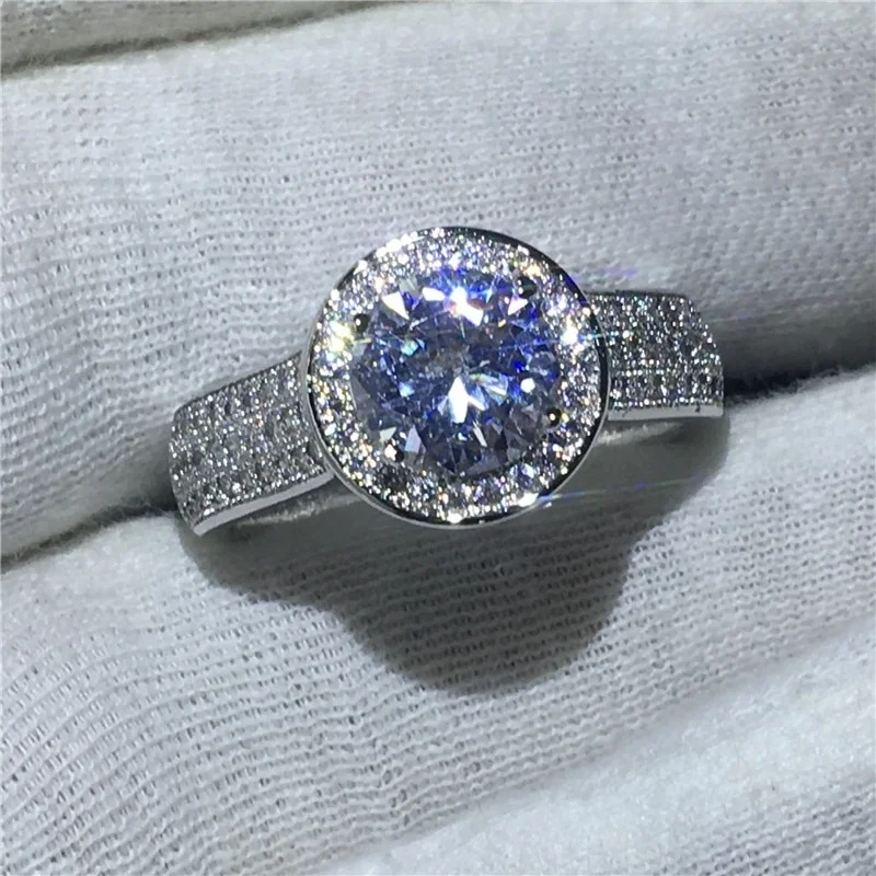 

New Trendy Crystal Engagement Claws Design Hot Sale Rings For Women AAA White Zircon Cubic Elegant Rings Female Wedding Jewelry